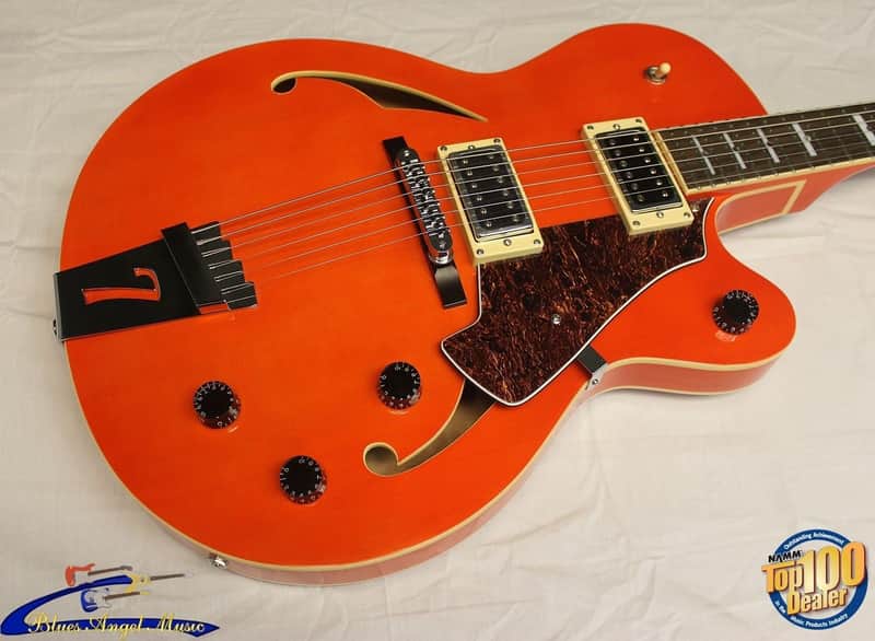 Italia Torino Semi-Hollow Electric Guitar, Trans Orange, Brand New