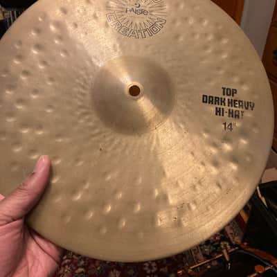 Paiste Sound Creation 14 Dark Heavy Hi Hats Cymbals 1980s                    Vintage 602 hat image 10