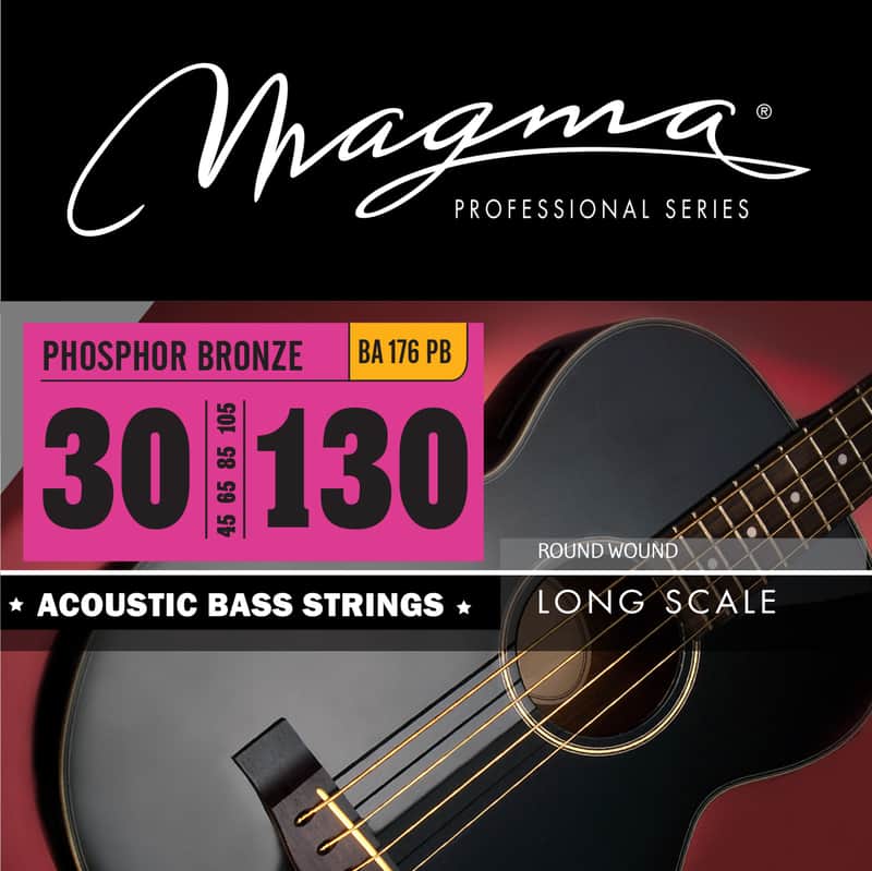 Magma Acoustic Bass Strings Medium - Phosphor Bronze Round Wound - Long Scale 34" 6 Strings Set, .030 - .130 (BA176PB) image 1
