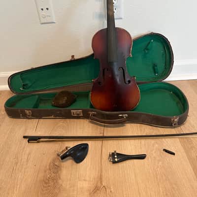 Antonius Stradivarius Full Size 4/4 Violin & Case Early 1900's Natural Wood As-Is image 2