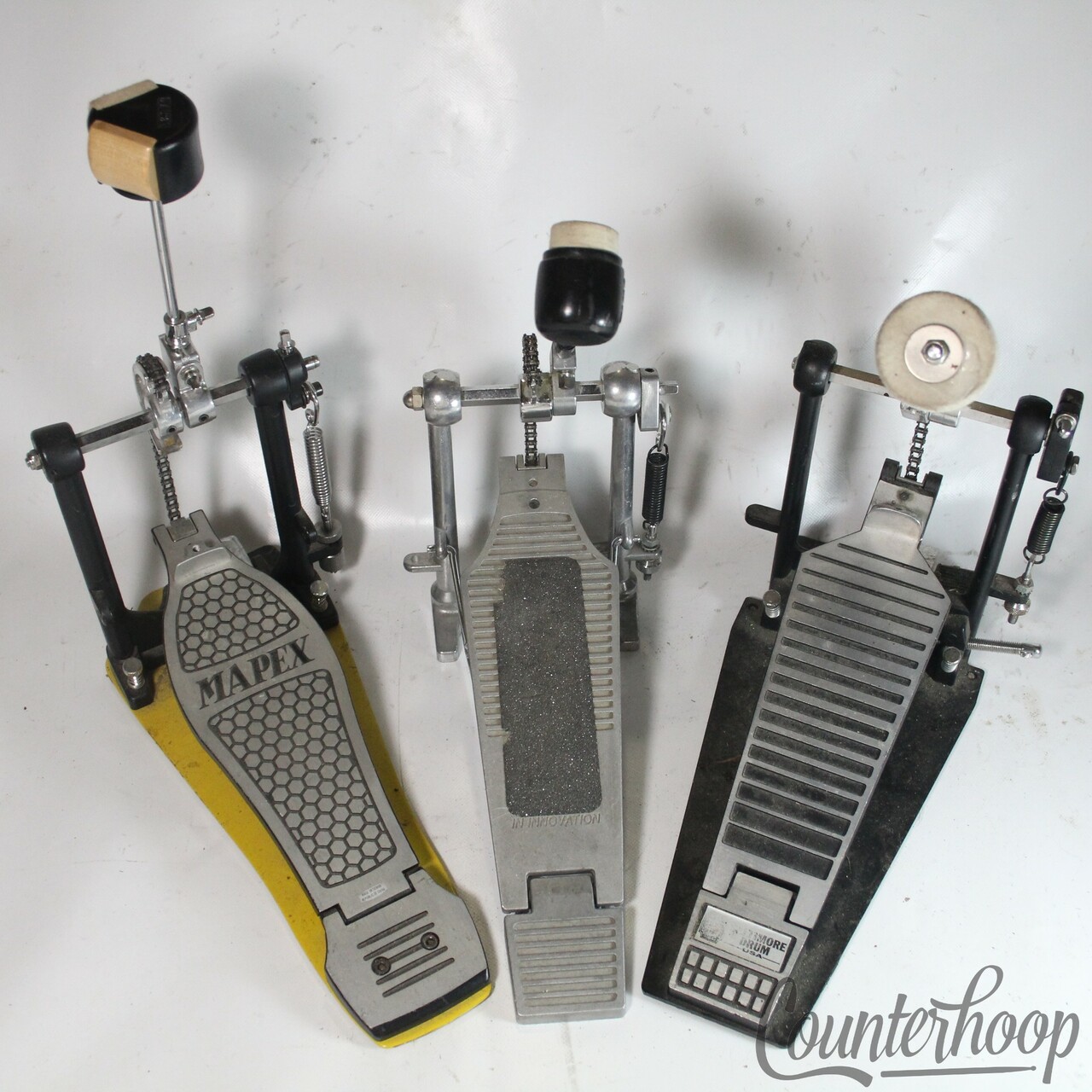Tama, Mapex, Baltimore Drum Co Bass Drum Pedal Lot Single Kick Pedals — main photograph