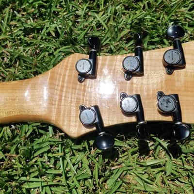 1992 "PS" Mini Electric Guitar - Natural Quilted Maple - Flamed Neck - Bartolini PU image 10