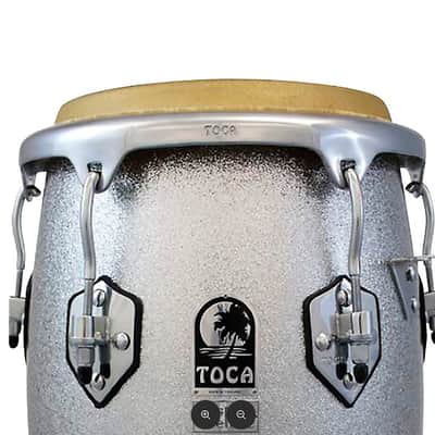 Toca Custom Deluxe Solid Fiberglass Tumba & Conga Drums Set - Silver Sparkle image 3