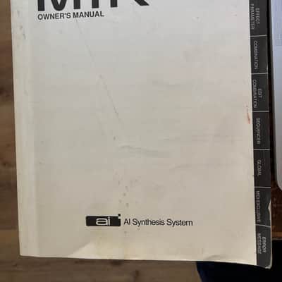 Korg M1r Owner's Manual 1988 - paper