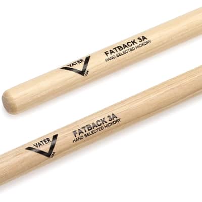 Vater 3A Fatback Hickory Drum Sticks Consumer 4 Pair Value Pack VTR-VSP3AW image 4