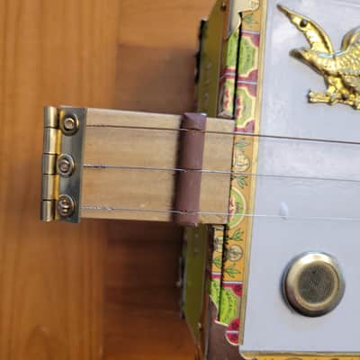 Vintage Macanudo Empty Cigar Box Guitar American Theme Brass Eagle We The People image 8