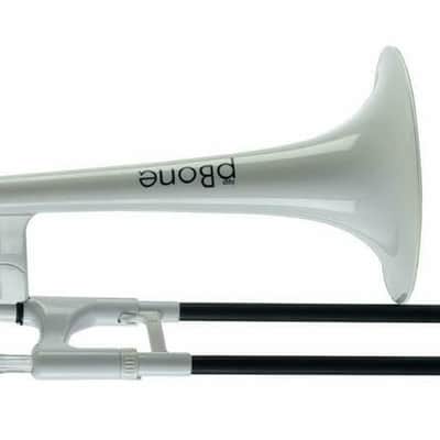 pInstruments pBone PBONE1W Trombone,  Lightweight Versatile Durable ABS, White image 3