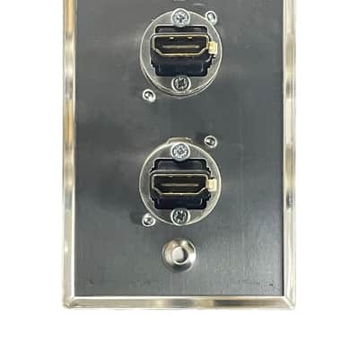 PROCRAFT SPL-2NHDMI-SS 1 Gang Stainless Steel Wall Plate Loaded w/ 2) Neutrik HDMI Feed/Pass Thru image 2