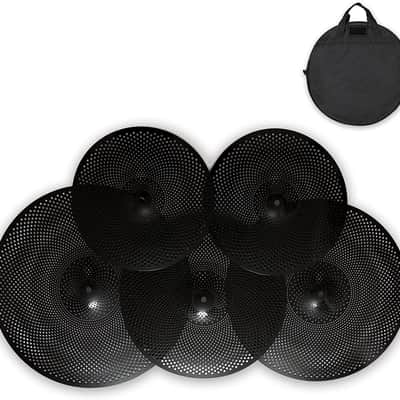 Low Volume Cymbal Quiet Tone Cymbal Set 14"hihat16"crash18"crash20"ride with bags Black Color image 1