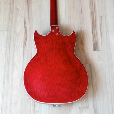 1960s Kay Red Devil Speed Demon Vintage Electric Hollowbody Guitar w/gigbag image 3