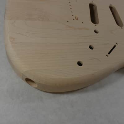 Unfinished Maple SSS Hardtail guitar body - fits Fender Strat Stratocaster necks J1536 image 3