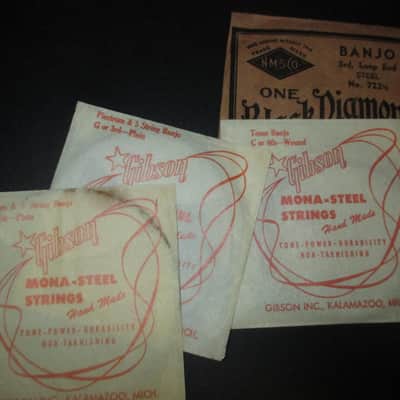 Vega,GHS,Mapes,Gibson,Black Diamond Tenor Banjo Strings/3 New'Old Stock' Sets + 10 Miscellaneous Strings 1950s to 2000s image 5