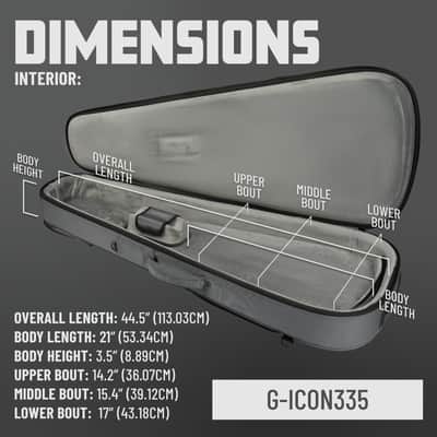 Gatorl Gig Bag Case for Semi-Hollow Electric Guitars 335 Style - Khaki image 9
