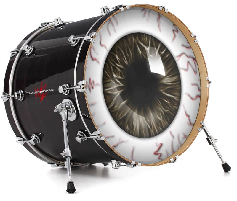 Skin Decal fits 24" Bass Kick Drums Eyeball Brown image 1