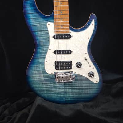 Sire Larry Carlton S7 Flame Maple Top Electric Guitar Transparent Blue image 3