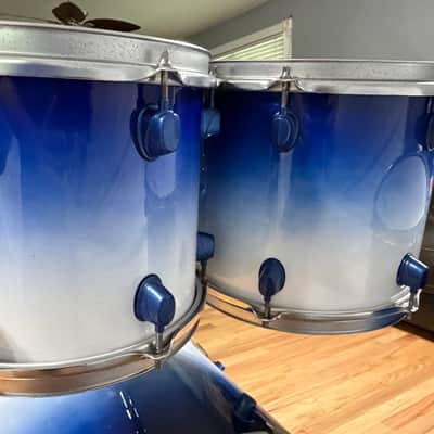 Mapex Pro M Blue & White Fade Drum Set image 14