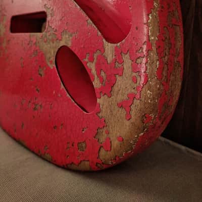 #202624 :: Baldman's Relic Stratocaster body in Heavy Relic Hot Rod Red nitro finish :: Roadworn Aged image 6