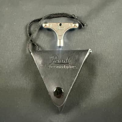 Pearl K025 Drum Key w/ Black Leather Pouch 1990s - Chrome image 12