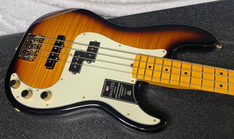 NEW! Fender 75th Anniversary American Professional PJ Bass - 2-Color Sunburst - Flame Top - 9.3lbs - Authorized Dealer - G06680 image 1