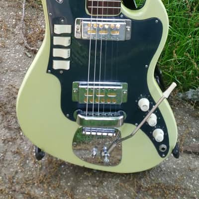 Lafayette Guyatone Zenon 1966? Electric Guitar 2 Pickup Two Tone Green  Japan Rare image 1