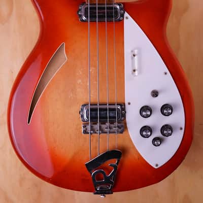 1966 Rickenbacker 4005 Hollow Bass Guitar in Fireglo, with Hard Case (Used) image 1