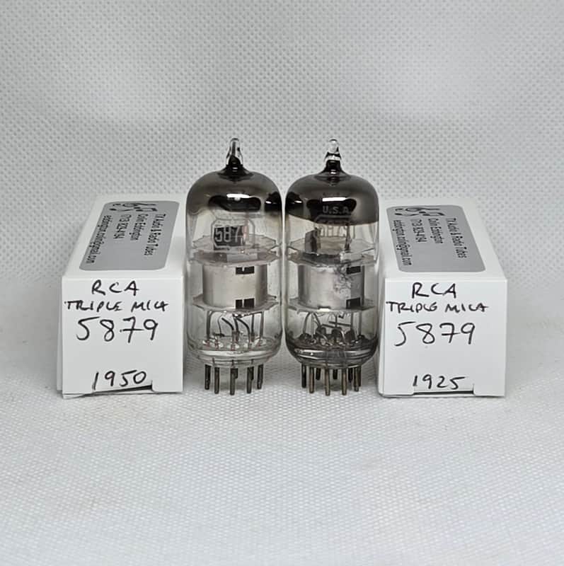 RCA 5879 Triple Mica Almost Perfectly Matched (1.2%) Pair NOS image 1