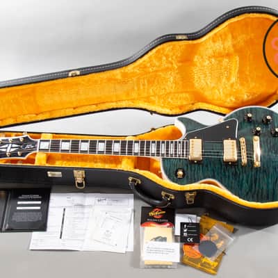 2024 Gibson Custom M2M ’68 Les Paul Custom Nordic Blue 5A Quilt Top TV White COA image 2
