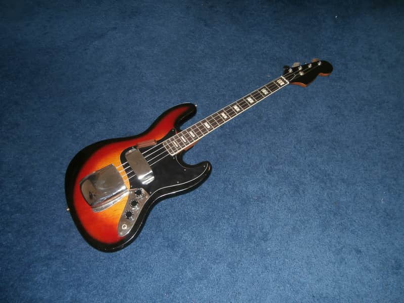 Vintage Late 1960's Teisco Jazz Bass Guitar! Japan, Short Scale