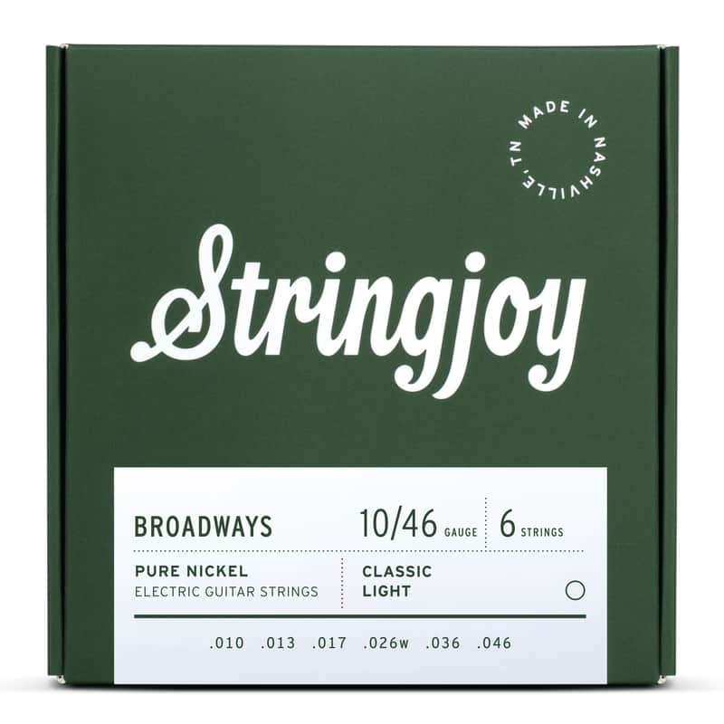 Stringjoy Broadways Classic Light Gauge (10-46) Pure Nickel Electric Guitar Strings image 1