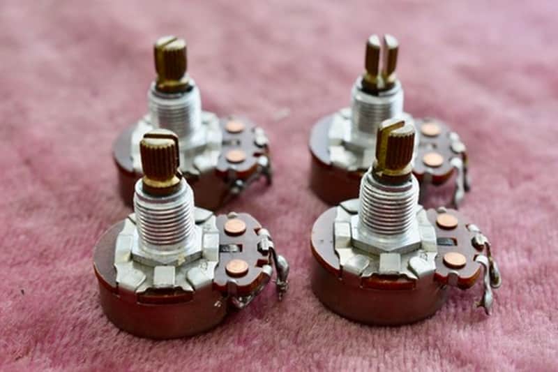 Vintage 1966 Gibson CTS 500k matched pot set - Volume / Tone - ES-335 PAF 1965 image 1