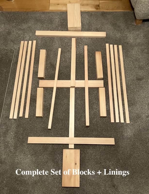 Double Bass complete set of blocks and linings 20 years aged, European spruce image 1