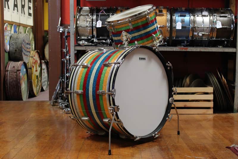 1950's WFL Super Classic Bass Drum and Snare Drum in Banded Pearl (Salesman) 14x22 10x14 image 1