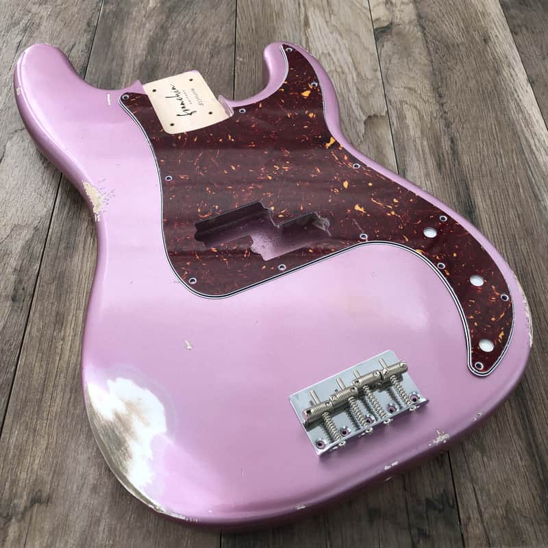 FRANCHIN Jupiter bass body Relic Aged Burgundy Mist Metallic 100% Nitro Lacquer Basswood Precision-Style Made in Italy - Stock piece #23120726 imagen 1