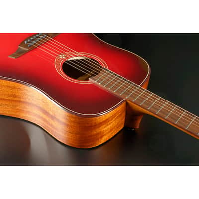 LÂG T-RED-DCE | Tramontane Dreadnought Cutaway Electro Special Edition, Red Burst. New with Full Warranty! image 7