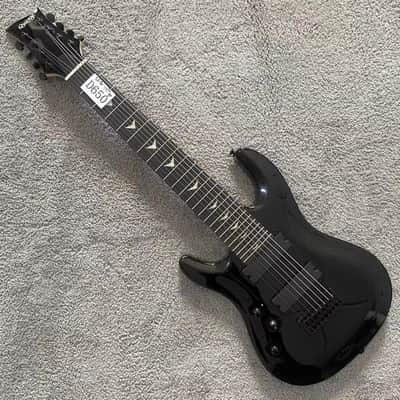 Quincy Black Left Handed 8 String Guitar, Basswood Body with Maple Neck image 2