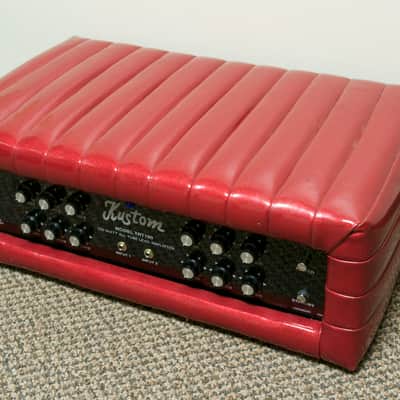 Kustom TRT100 100 Watt Tube Guitar Amplifier Head Red Tuck and Roll image 2