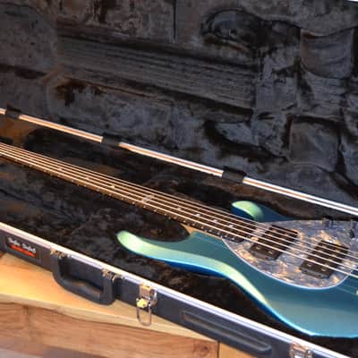 Ernie Ball Music Man Stingray HH 5 Family Reserve 2010 Turquoise Pearl image 15