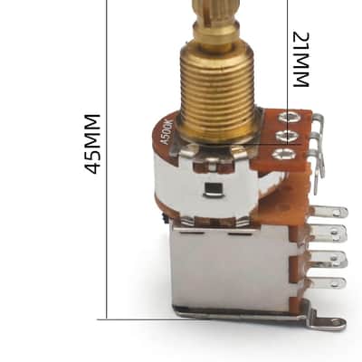 Brass Full Metric Size Push Push Potentiometer Guitar Pots Audio Taper A500K Potentiometers for Electric Guitar (A500K) image 2