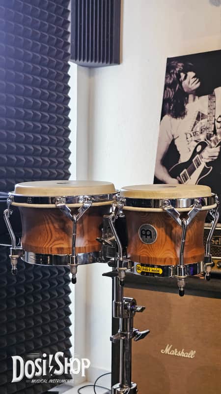 Meinl WB500ZFA-M Free Ride Series Woodcraft Bongos - Zebra Finished Ash image 1