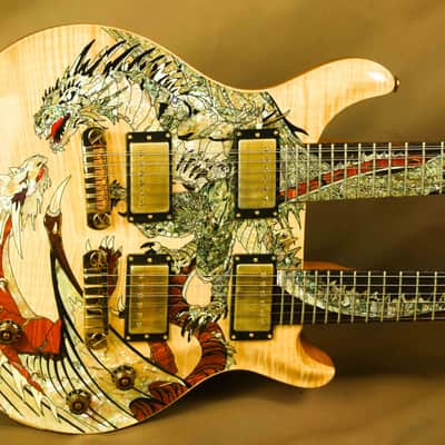 2005 PRS Dragon Double Neck Rare Natural Electric Guitar Paul Reed Smith image 19