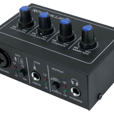 Rockville ROCK-U MINI 2x2 Home Studio USB Computer Recording Interface + Mic image 9