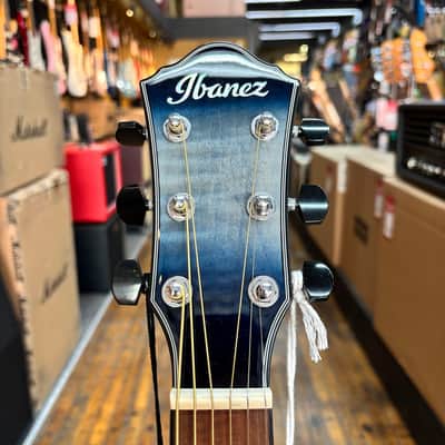 Ibanez AEWC400 Contoured Acoustic-Electric Indigo Blue Burst High Gloss image 7