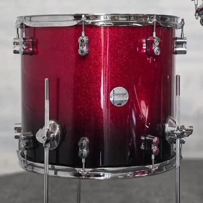 Used PDP Concept Maple 5pc Drum Set Red to Black Fade - Good image 5