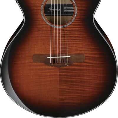 Ibanez AEWC400 Grand Concert Acoustic-Electric Guitar, Flame Maple Top, Amber Sunburst High Gloss image 2