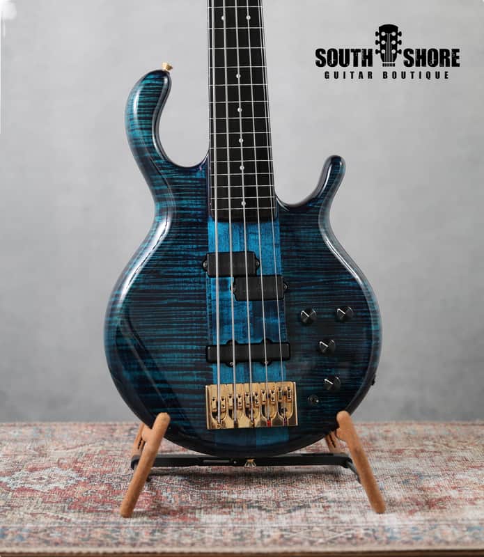 Pedulla 40th Anniversary Mark Egan Signature Buzz Fretless 2015 - Trans Blue image 1