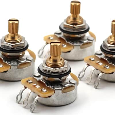 CTS 500k pot, 500k potentiometer guitar potentiometer for volume and tone, short Split Shaft Audio Taper Pots - Set of Four (4X) - 10% Tolerance - TAOT The Art Of Tone image 1