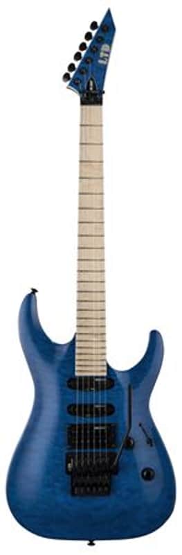 ESP LTD MH203QM Electric Guitar See Thru Blue image 1