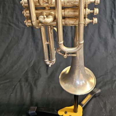 King made by H N White American Stndard Bb Cornet 1920 - silver plate image 1