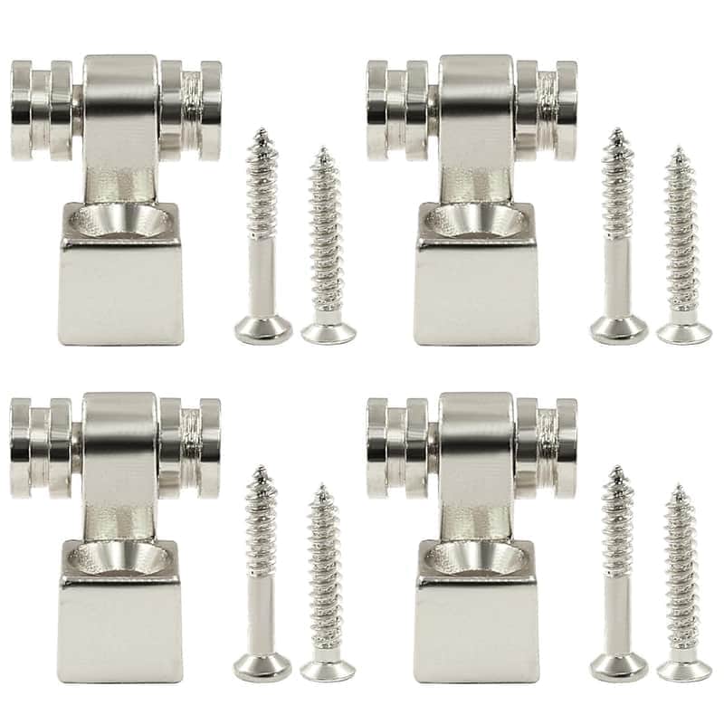 4 Pcs Guitar Roller String Retainers - Guitar Roller String Trees Retainer - Strings Trees Replacement Parts For Electric Guitars - Silver image 1