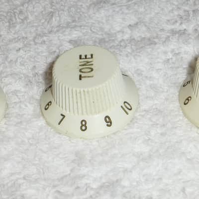 Fender Stratocaster Knob Set Three 1977 '78 '79 '80 '81 1982 Including Dan Smith Strats 4 Spoke image 3